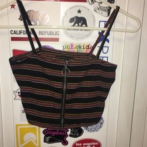 Zip Up Cropped Tank Top